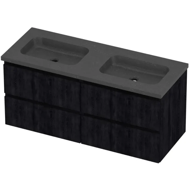Proline Rollo Badmeubelset Hardsteen Elegant 4 Laden 120x46x54 cm Blue Stone Charcoal Oak Eiken