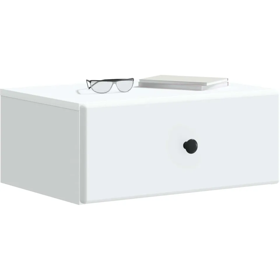 vidaXL Wandbeugel Bedkast 2 st Wit 49 x 34,5 x 20 cm Bewerkt hout