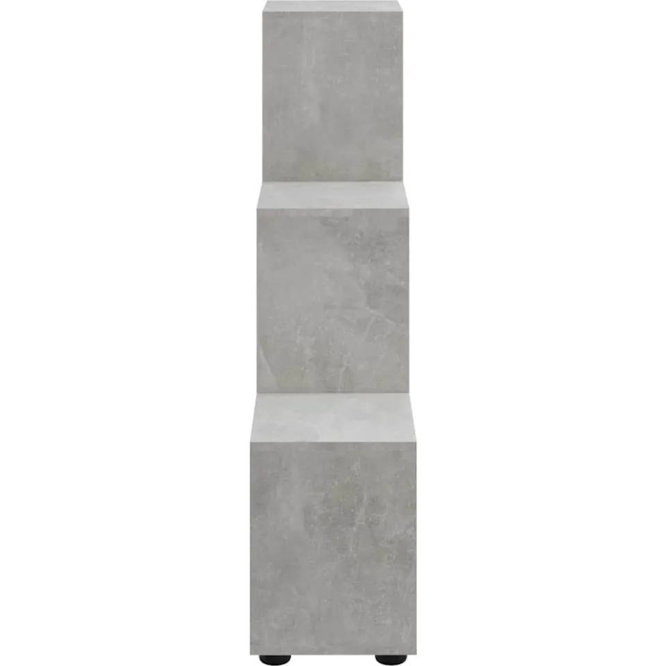 vidaXL Boekenkast trapvormig 107 cm bewerkt hout betongrijs grijs, foto 4