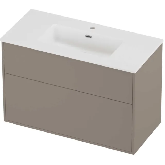 Proline Tribute Badmeubelset Porselein Elegant In Kader 100x46x67 cm Mat White Clay Beige