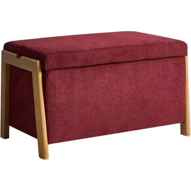 Beliani EDLAND - Opbergbankje - Bordeauxrood - Polyester