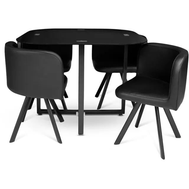 Milton & Oldbrook Eetkamerset 5-delig Sofia - Eettafel Met 4 Stoelen Zwart