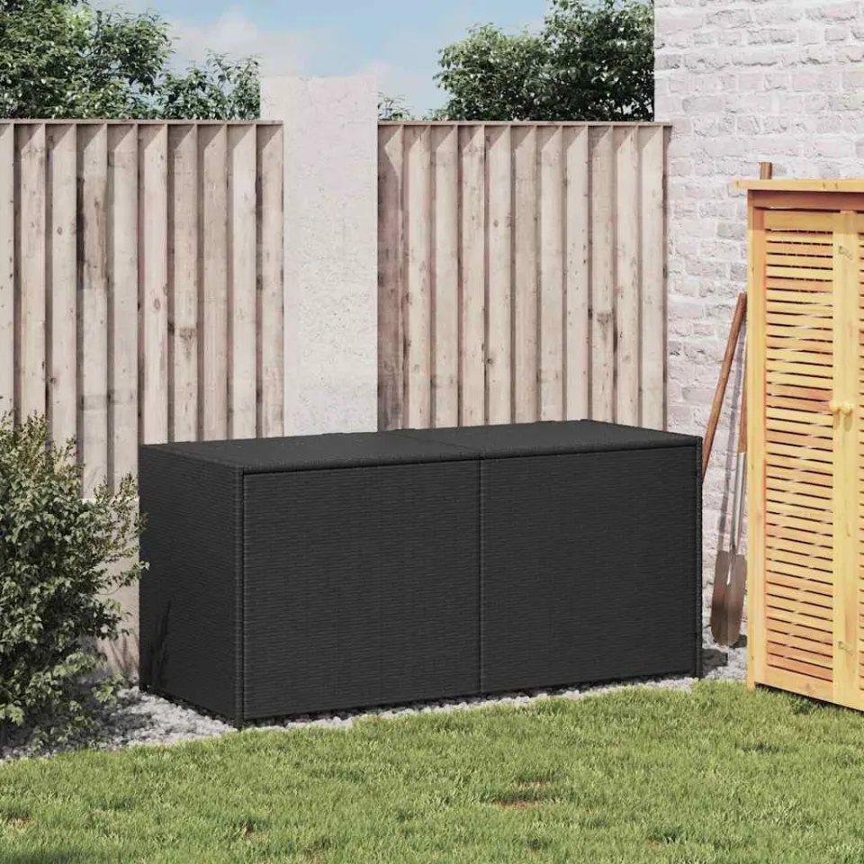 vidaXL Tuinbox 283 L poly rattan zwart, foto 3