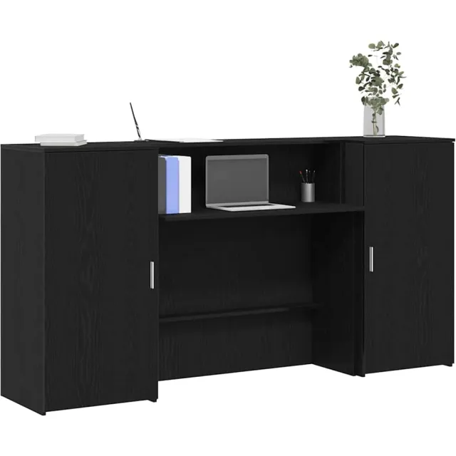vidaXL Receptiebalie 200x50x103,5 cm bewerkt hout zwart eikenkleur