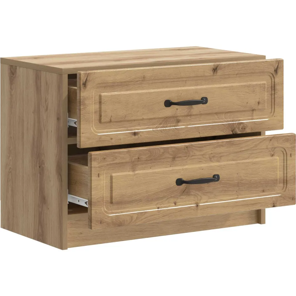 vidaXL Nachtkastje Artisanaal eiken 62 x 34,5 x 44,5 cm Bewerkt hout, foto 3