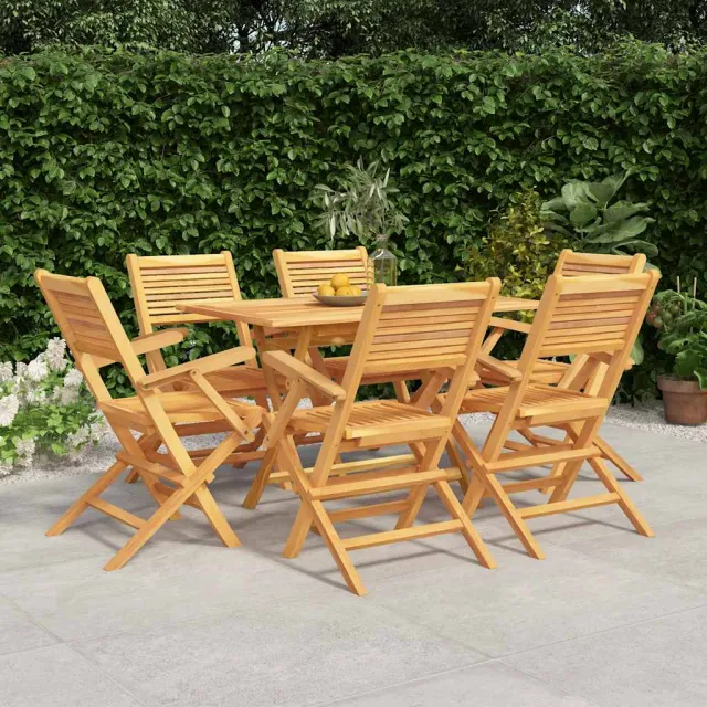 vidaXL 7-delige Tuinset massief teakhout bruin, foto 2