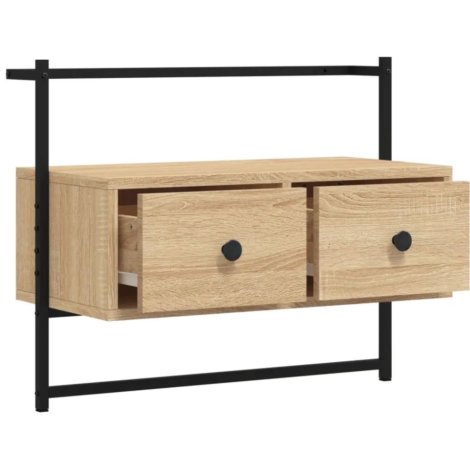 vidaXL Tv-meubel wandgemonteerd 60,5x30x51 cm hout sonoma eikenkleurig