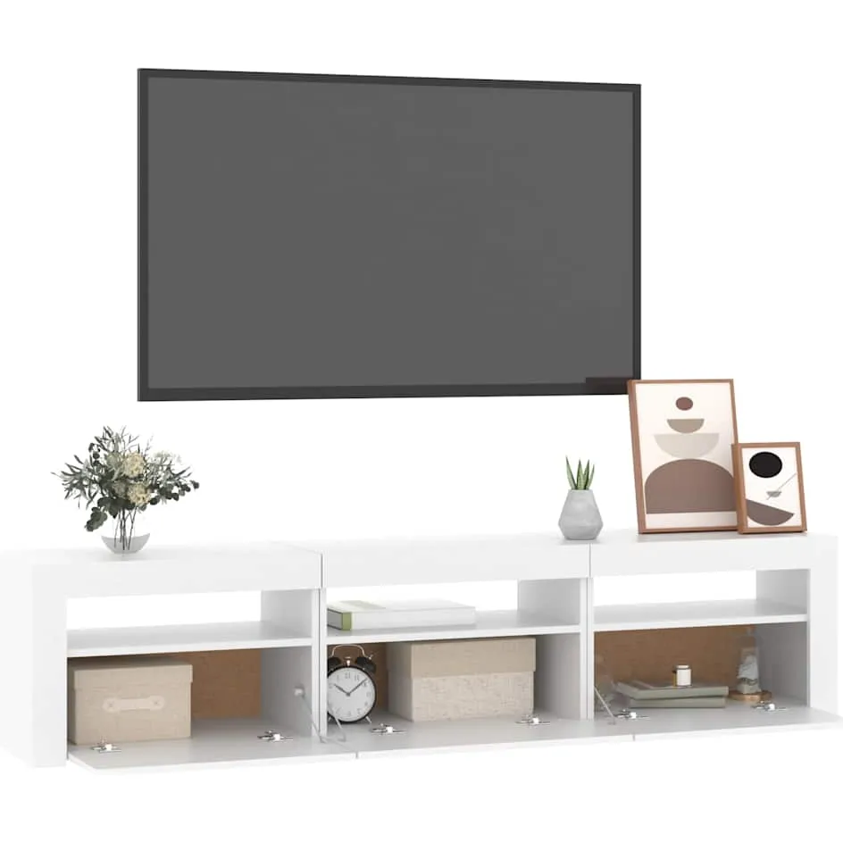 vidaXL Tv-meubel met LED-verlichting 180x35x40 cm wit