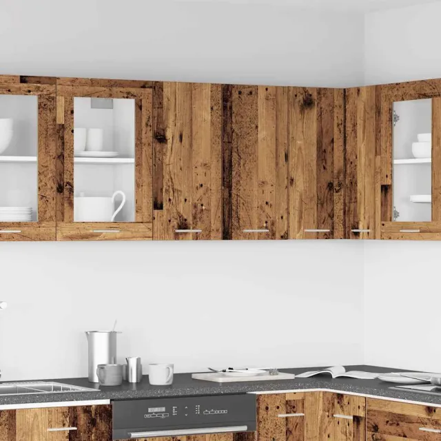 vidaXL Keukenbovenkast Lyon 60x31x60 cm bewerkt hout oud hout Bruin