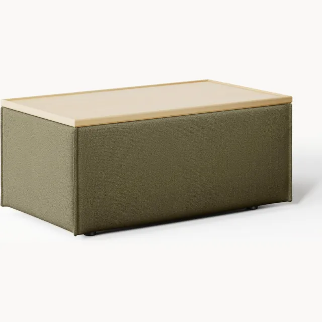 Westwing Collection Voetenbank Lennon met opbergruimte Groen