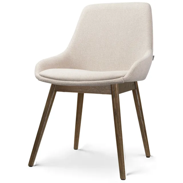Nolon Nio-Isa eetkamerstoel beige - walnoot houten onderstel