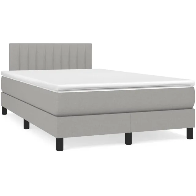 vidaXL Boxspring met matras en LED stof lichtgrijs 120x190 cm grijs