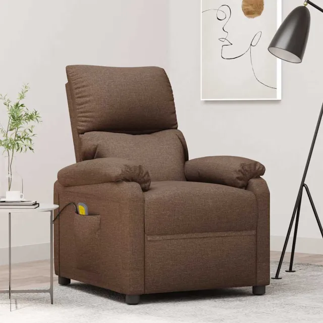 vidaXL Massagestoel elektrisch stof donkergrijs grijs, foto 2