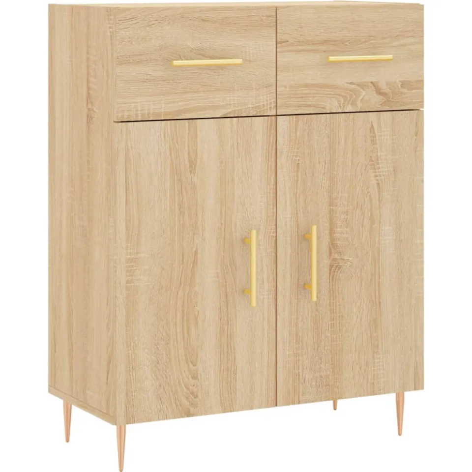 vidaXL Dressoir 69,5x34x90 cm bewerkt hout sonoma eikenkleurig, foto 3