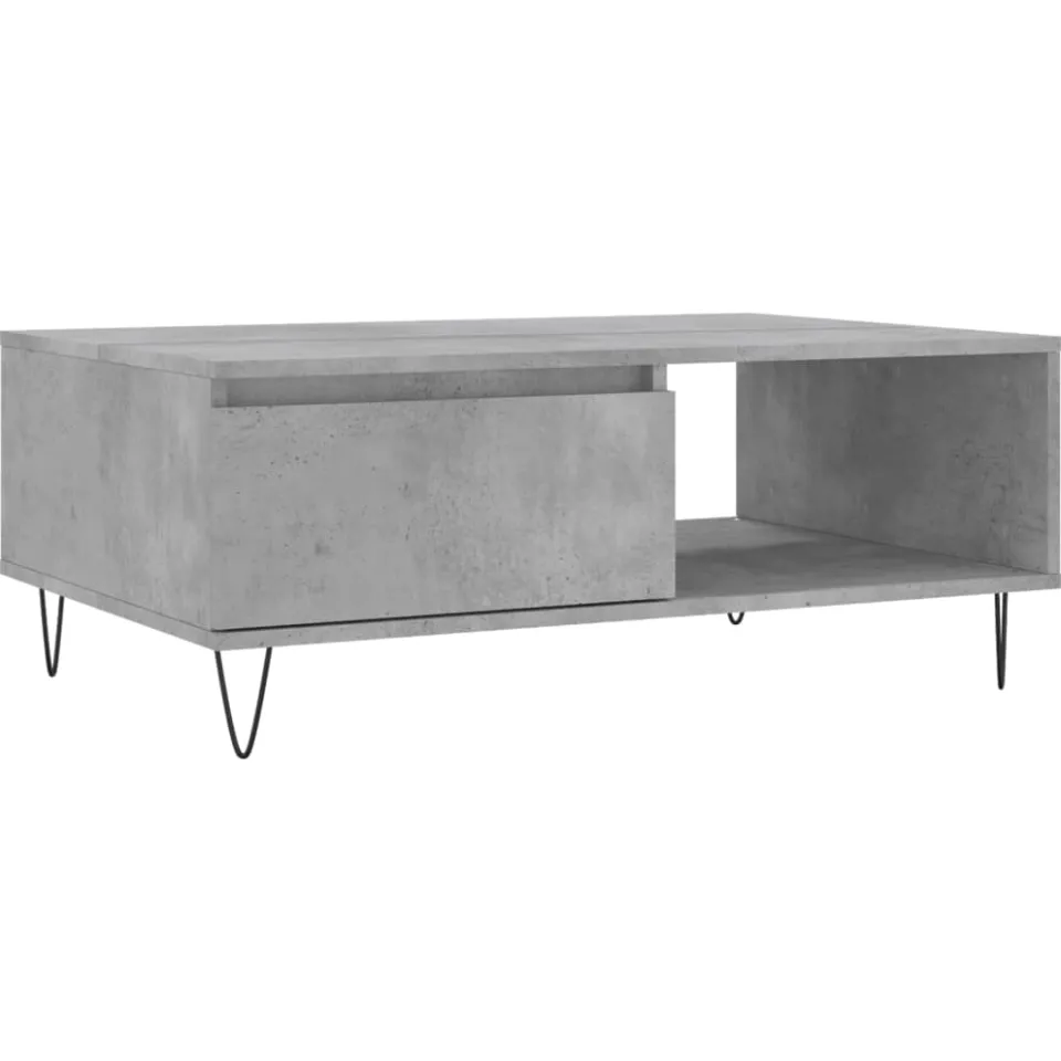 vidaXL Salontafel 90x60x35 cm bewerkt hout betongrijs grijs, foto 3