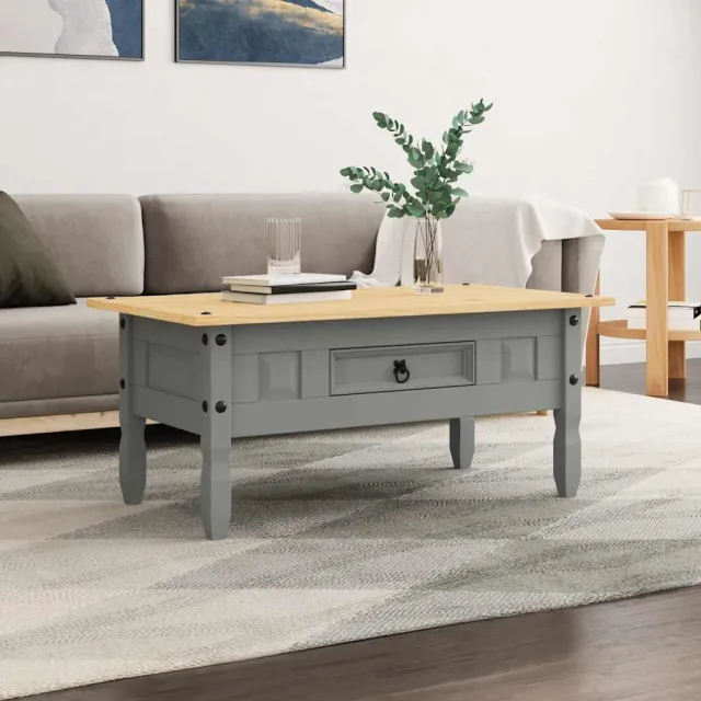 vidaXL Salontafel 100x55x44 cm Mexicaans grenenhout Corona-stijl grijs, foto 2