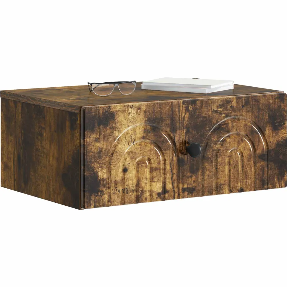 vidaXL Wandbeugel Bedkast 2 st Gerookt eiken 49 x 34,5 x 20 cm Bruin