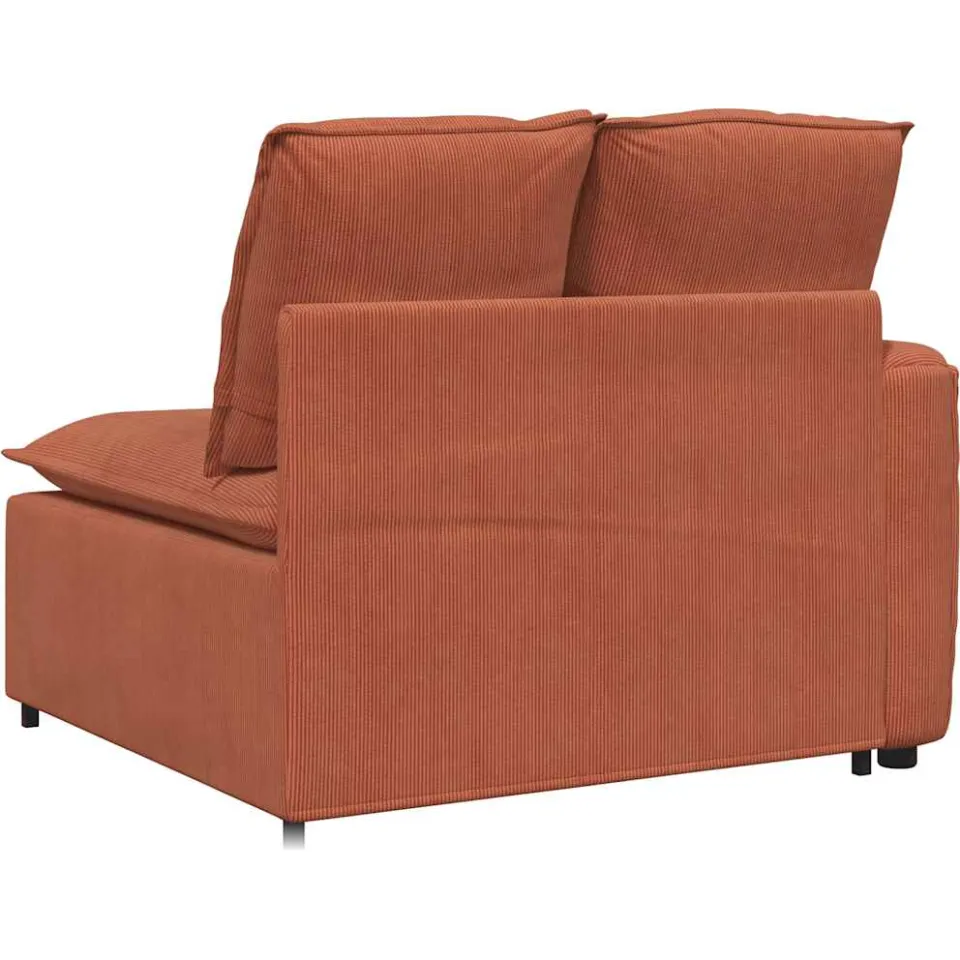 vidaXL Modulaire bank Armleuning eindmodule met kussens 100 cm Oranje