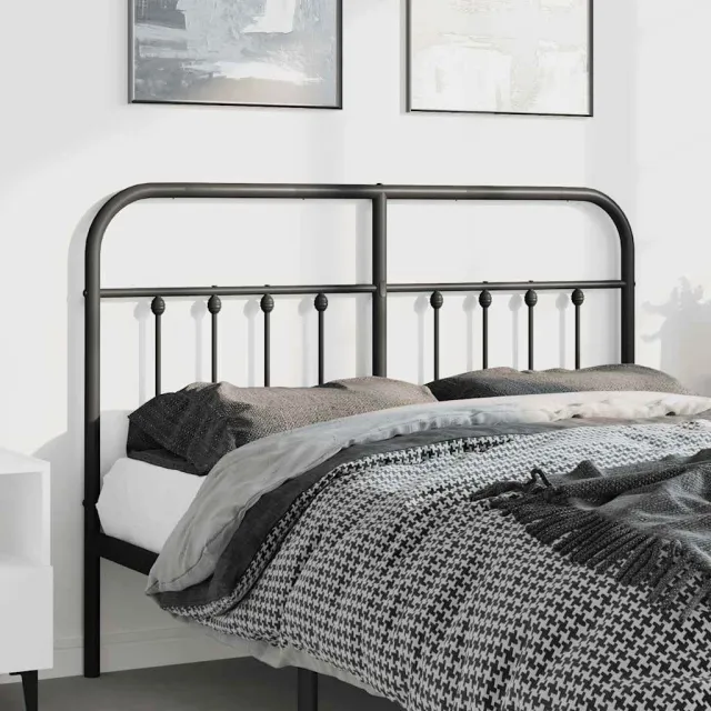 vidaXL Vervangend hoofdbord metaal zwart 135 cm
