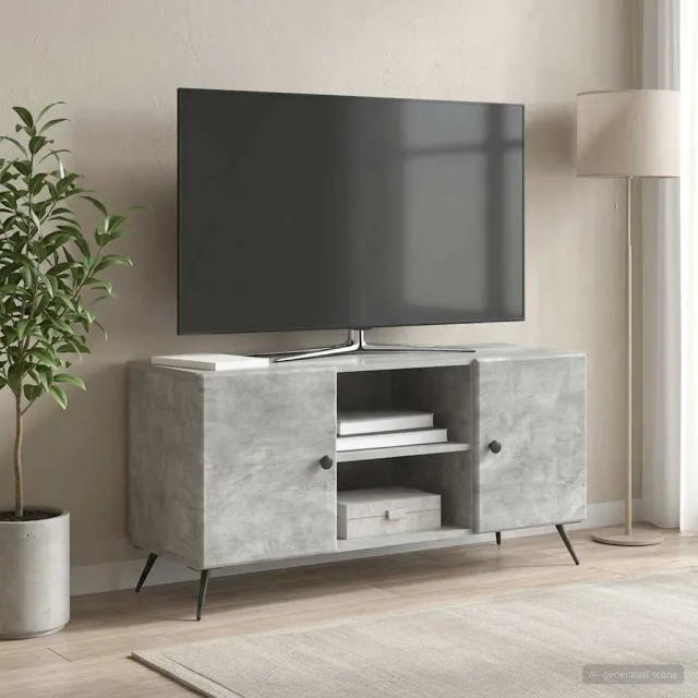 vidaXL TV-kast 102 x 34,5 x 50 cm Betongrijs Bewerkt hout grijs, foto 2