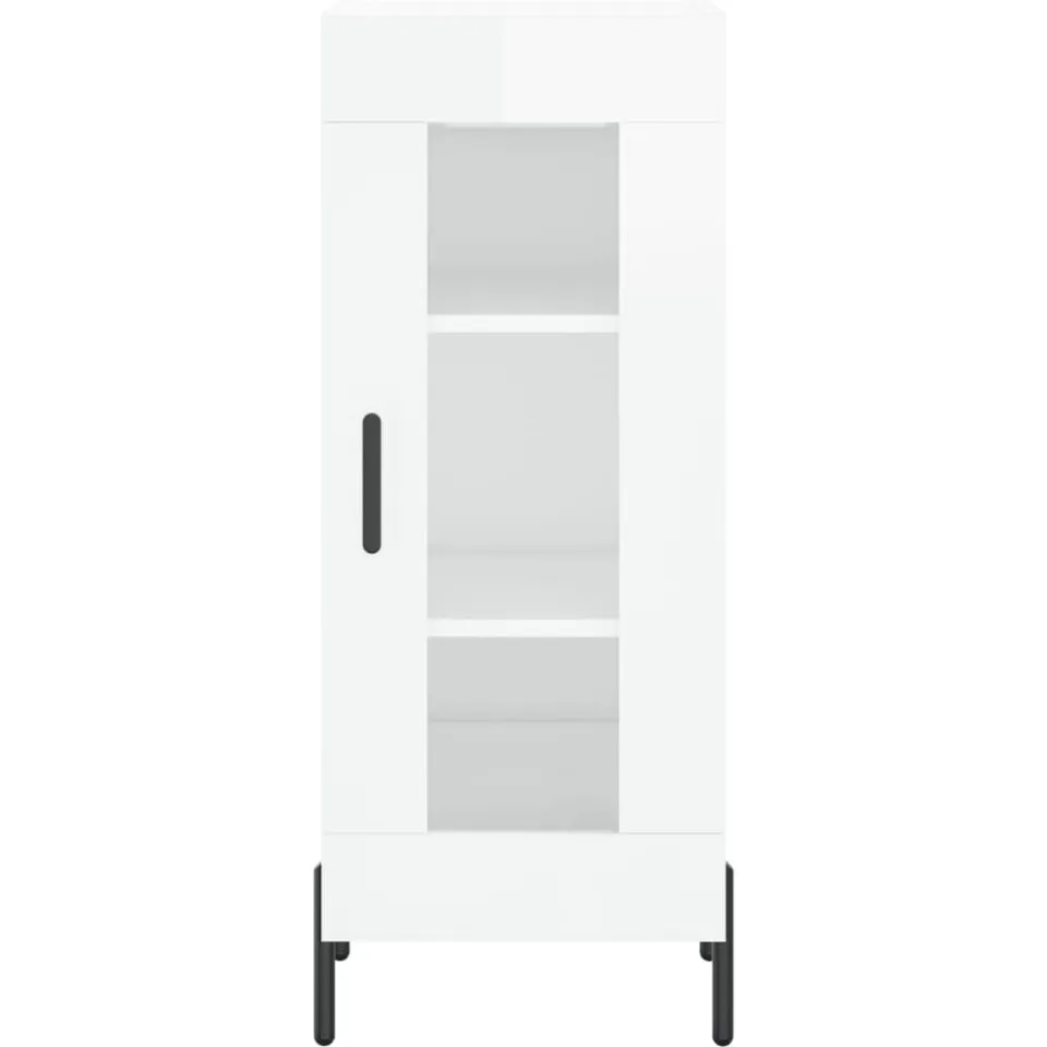 vidaXL Dressoir 34,5x34x90 cm bewerkt hout hoogglans wit