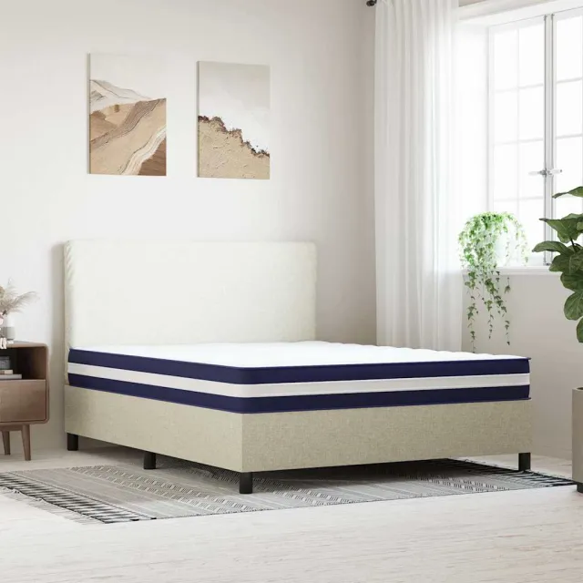 vidaXL Pocketveringmatras middelhard-hard 160x200 cm Super King Size Wit