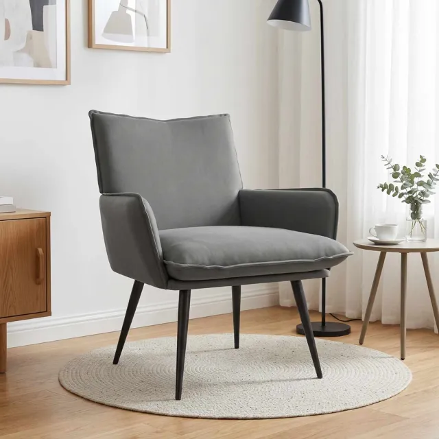 vidaXL Fauteuil Donkergrijs fluweel