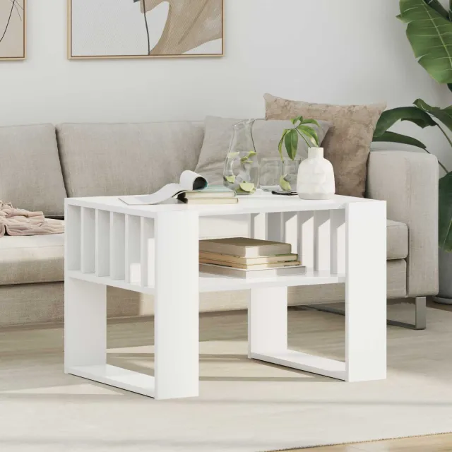 vidaXL Salontafel Wit 66 x 49,5 x 45 cm Bewerkt hout, foto 2