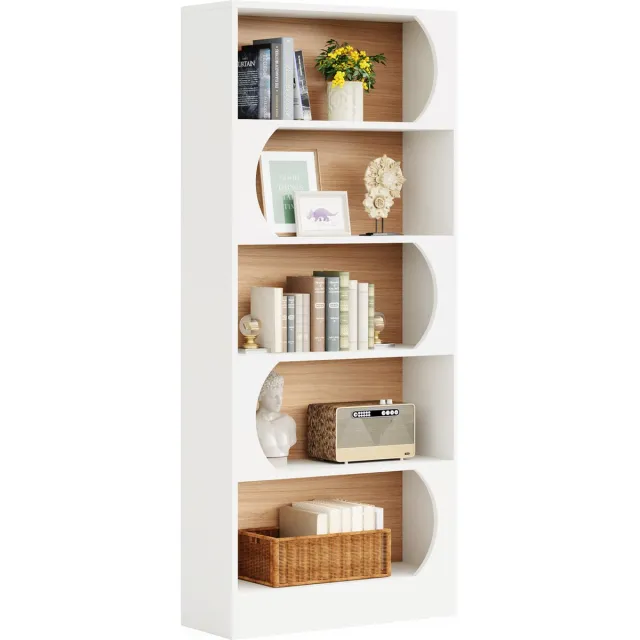 Tribesigns Boekenkast - Boekenrek met 5 Planken - Morden - Kasten Spaanplaat - Wit - 80 x 30 x 180 cm