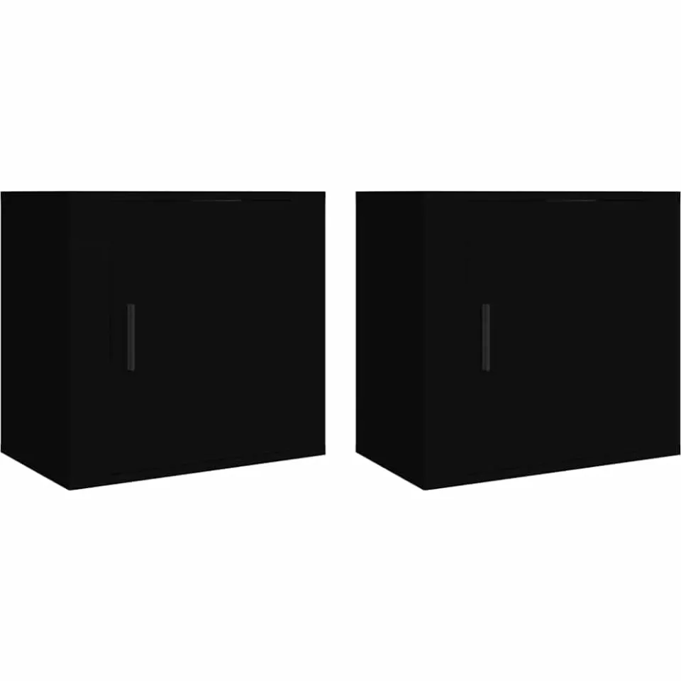 vidaXL Nachtkastjes 2 st wandgemonteerd 50x30x47 cm zwart