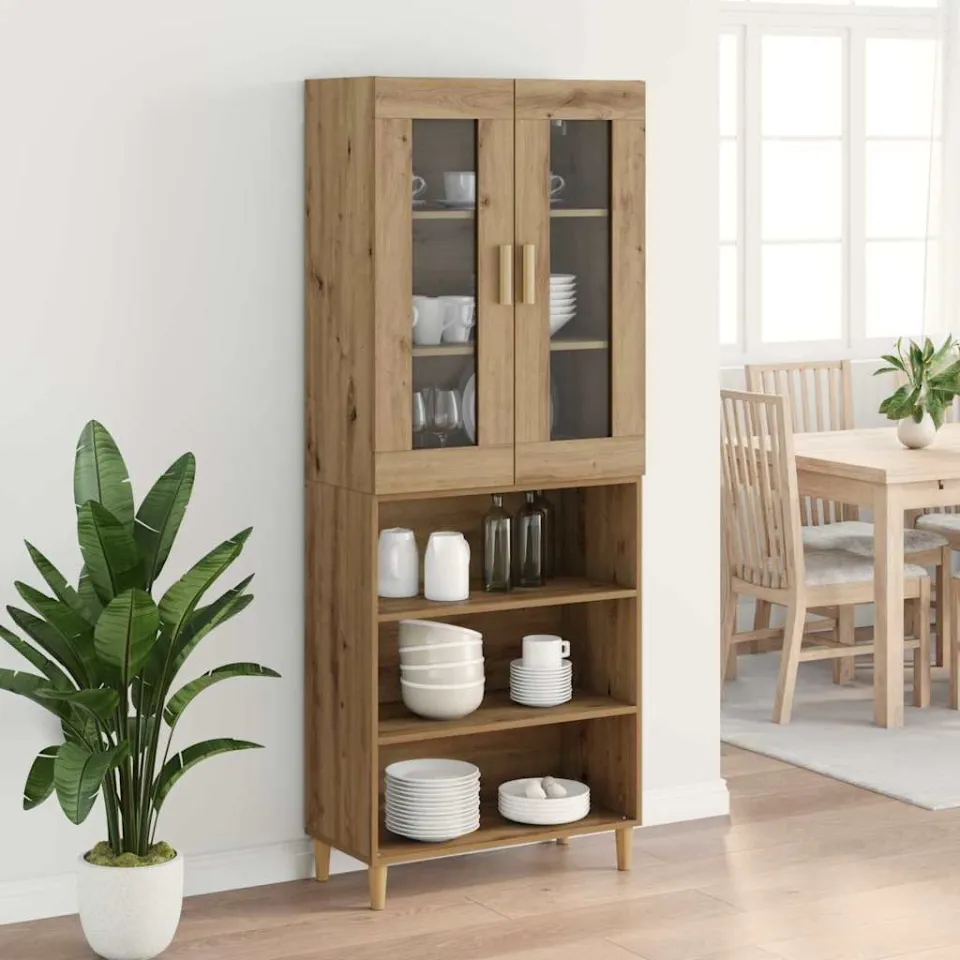 vidaXL Hoge kast Artisan Eiken 69,5 x 34 x 180 cm, foto 3