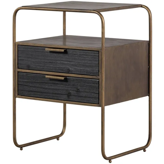 WOOOD Polite nachtkastje antique brass