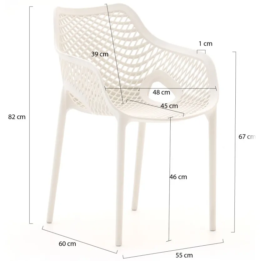 Forza Furniture Forza Ripi/Aziano ø 60cm balkonset 3-delig stapelbaar groen, foto 3