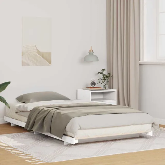 vidaXL Bedframe Wit 80 x 220 cm Massief grenenhout