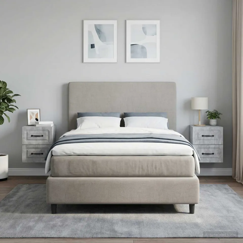 vidaXL Wandbeugel Bedkast 2 st Betongrijs 34,5 x 33 x 40 cm grijs, foto 4
