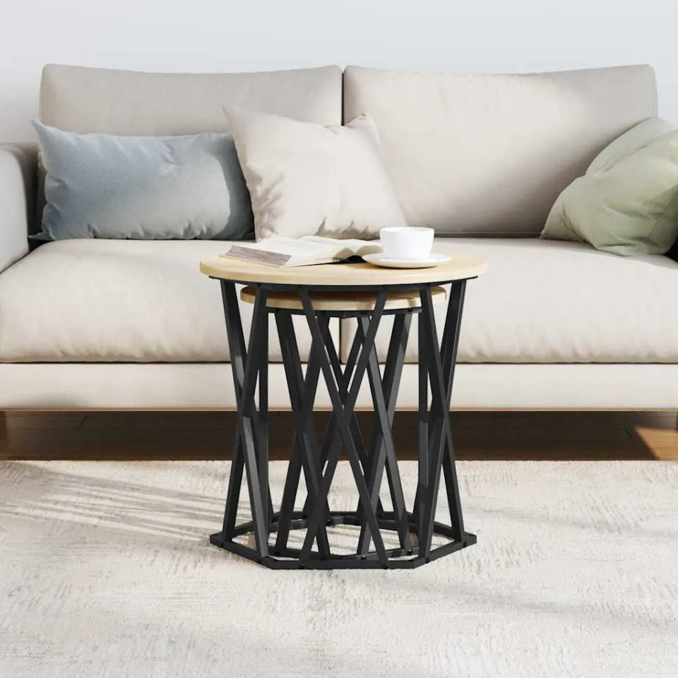 vidaXL Salontafel 2 st Sonoma Eiken 50 x 50 x 50 cm, foto 3