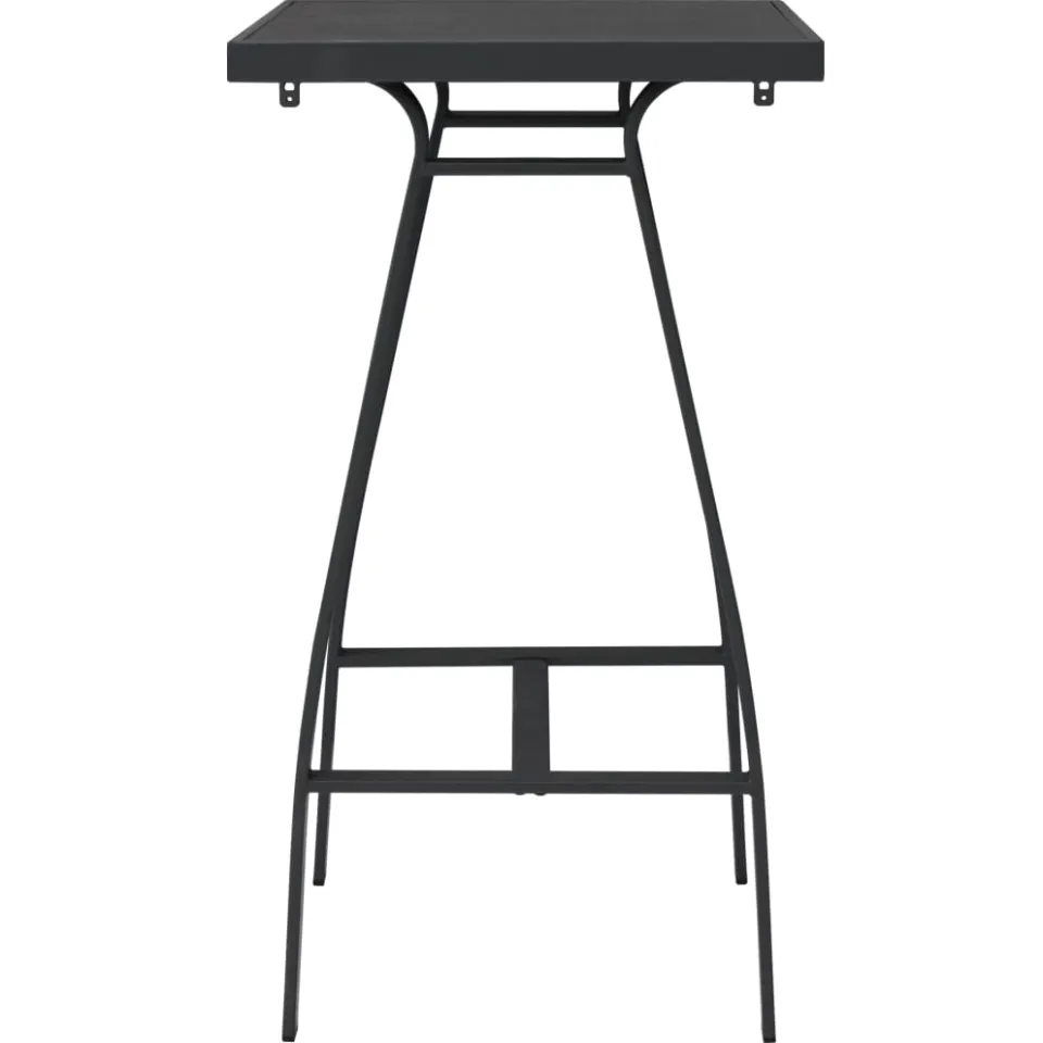 vidaXL Tuinbartafel 60x60x110 cm gehard glas zwart