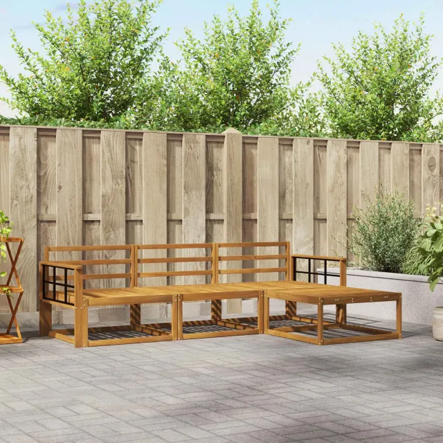 vidaXL Buiten bankenset 4 st 4-zits Naturel Massief Acaciahout