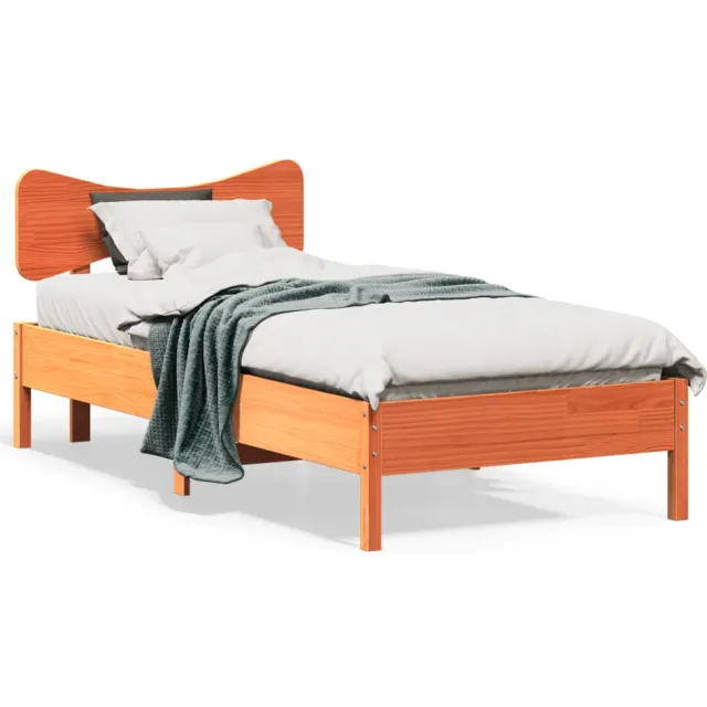 vidaXL Bedframe zonder matras massief grenenhout wasbruin 90x190 cm bruin