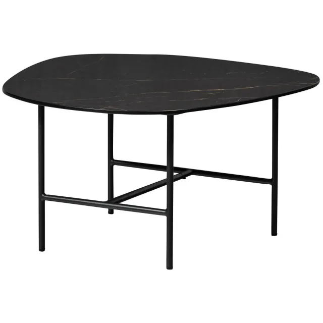 WOOOD Vajen Salontafel - Marmeren Look - Zwart - 38x70x70 black