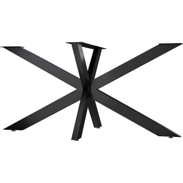 CLP Hardwick Tafelpoten - metaal - doe-het-zelf - hoogte van 71 cm - Stervormig tafelframe - gepoedercoat - industrieel zwart
