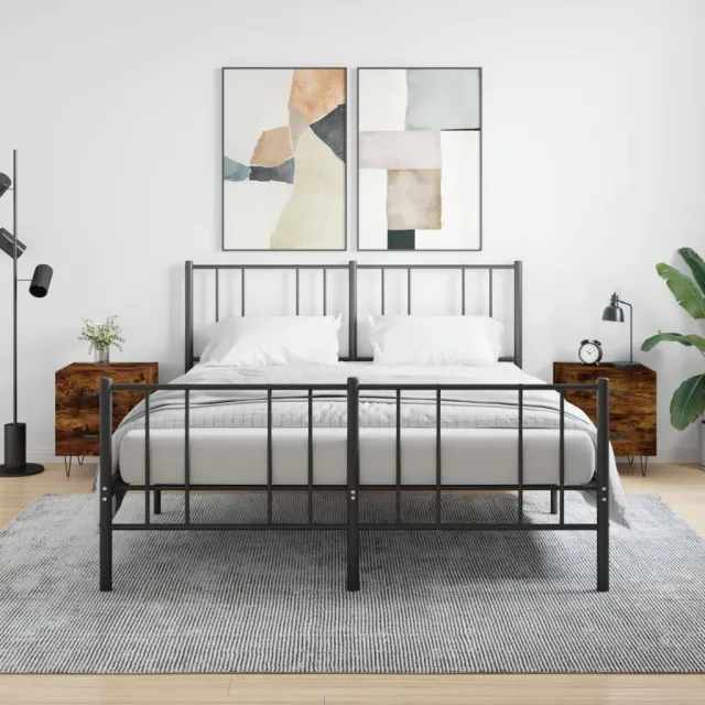 vidaXL Nachtkastjes 2 st 40x35x47,5 cm bewerkt hout gerookt eikenkleur, foto 2