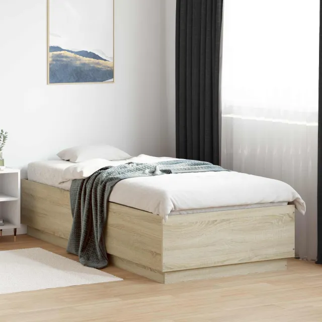 vidaXL Bedframe Sonoma Eiken 80 x 200 cm Bewerkt hout Bruin