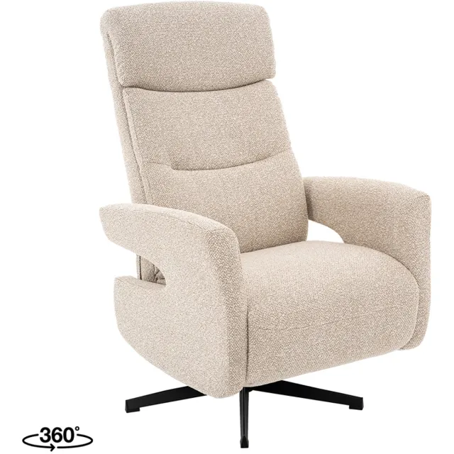 LABEL51 Copenhagen Fauteuil - Naturel - Royal Stof - Manueel Verstelbaar