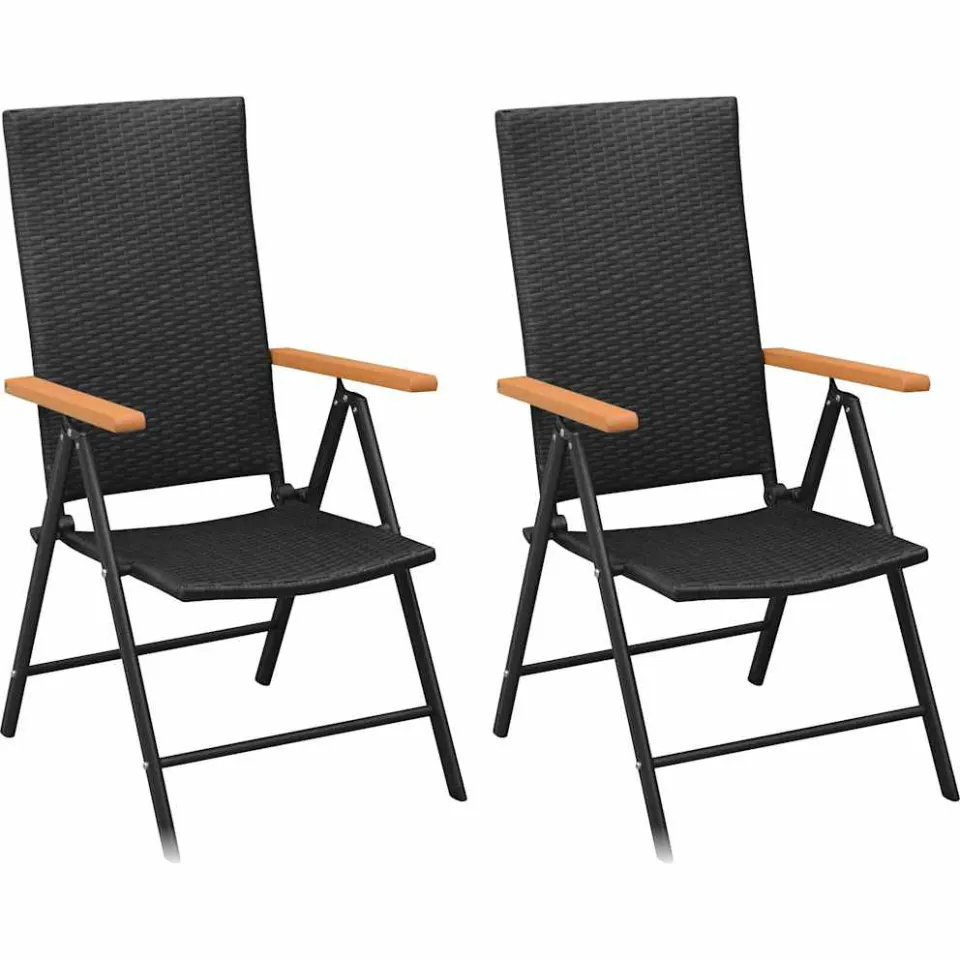 vidaXL 3-delige Tuinset zwart en bruin
