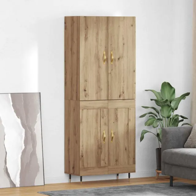 vidaXL Highboard Artisan Eiken 69,5 x 34 x 180 cm Bewerkt hout, foto 2