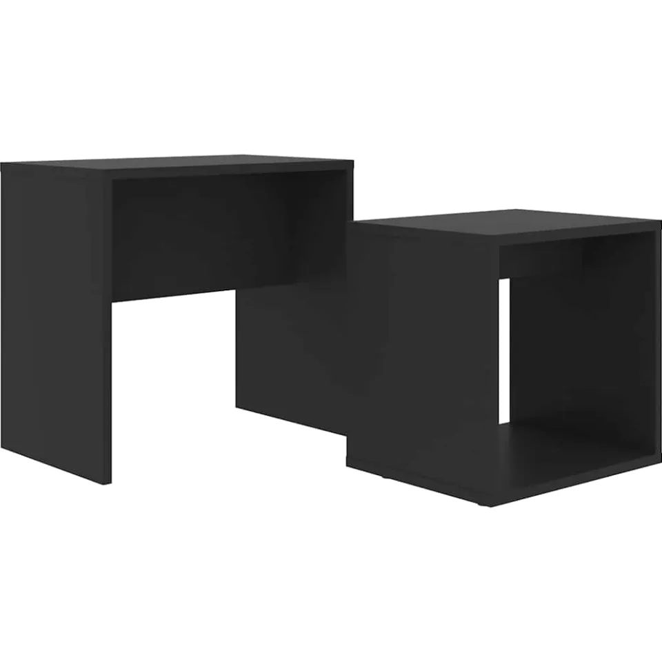 vidaXL Salontafelset 48x30x45 cm bewerkt hout zwart, foto 3