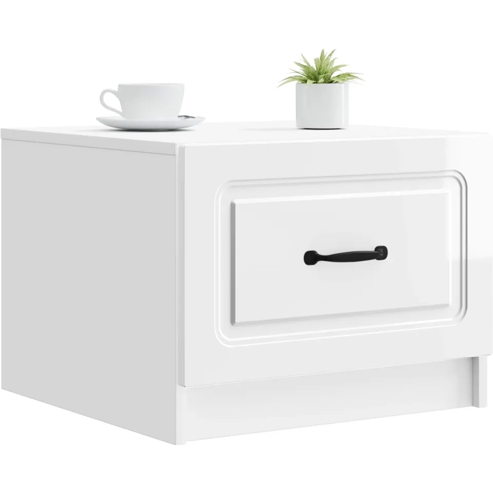 vidaXL Salontafel Hoogglans Wit 49 x 50 x 37 cm Bewerkt hout