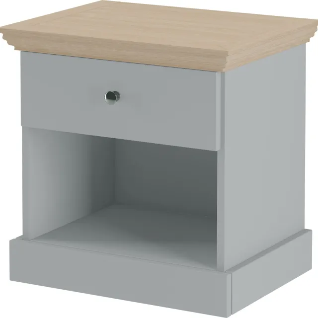 Notio Living Binz-Nachtkastje - 1-lade - Grijs Eikenlook