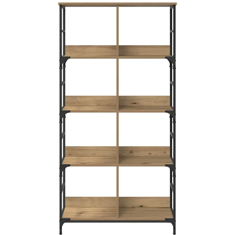 vidaXL Boekenkast 4-laags 78,5 x 33 x 153 cm metaal PB bruin, foto 3